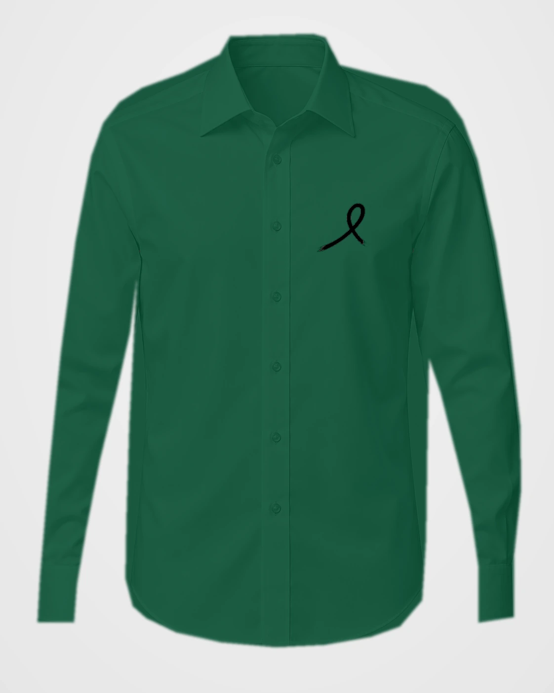 1OVER Ribbon Chest Dress Shirt — Forest Green