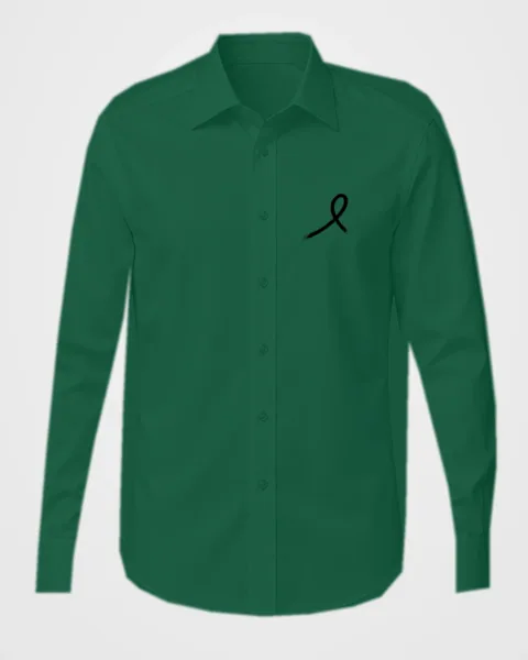1OVER Ribbon Chest Dress Shirt — Forest Green