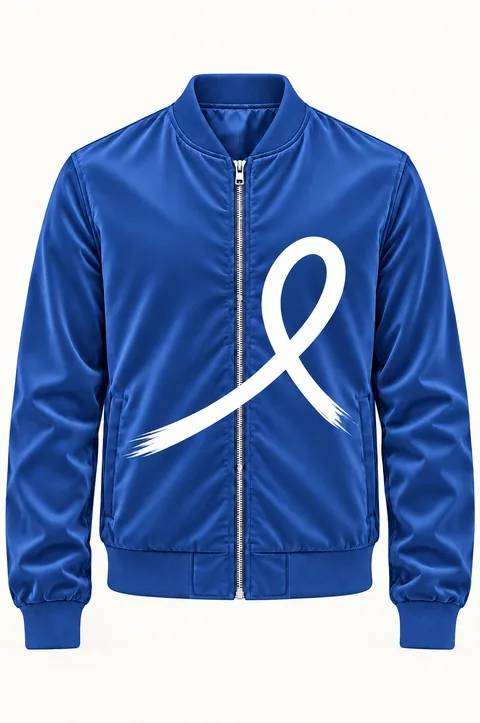 1OVER Ribbon Bomber Jacket — Cobalt