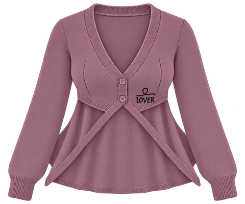 1OVER Longback Cape Knit Cardigan — Mauve