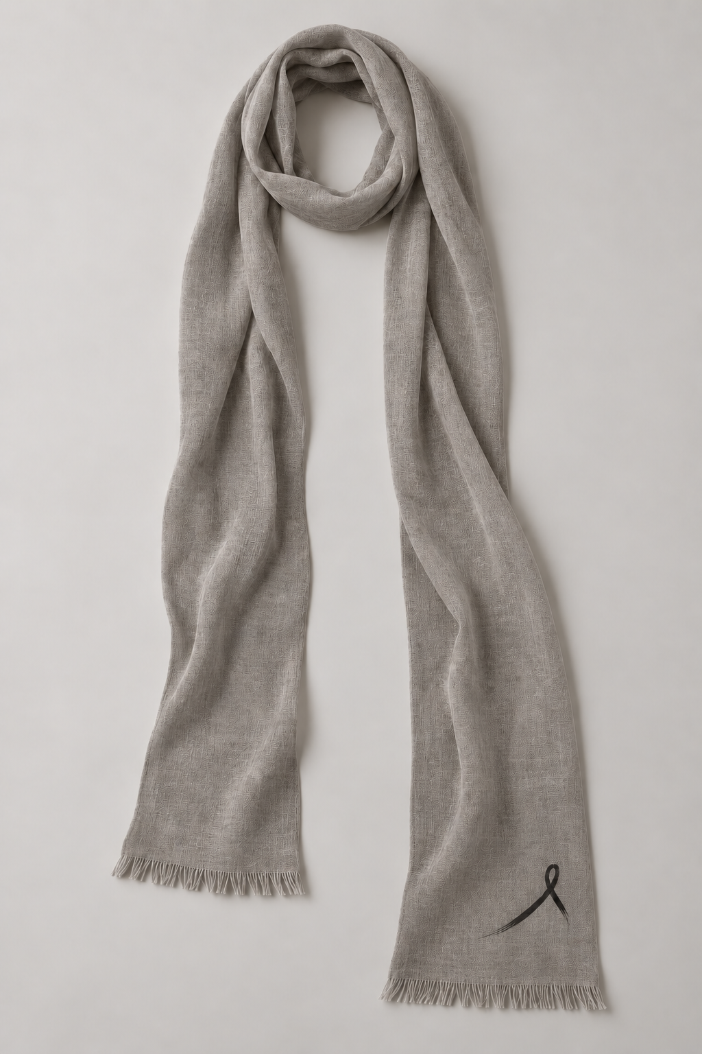 1OVER Ribbon Skinny Scarf — Warm Gray