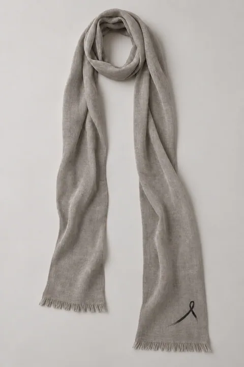 1OVER Ribbon Skinny Scarf — Warm Gray