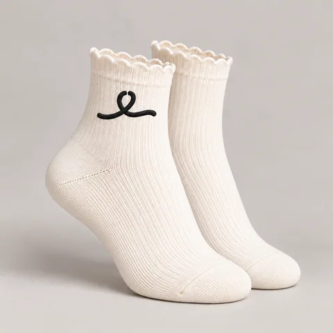 1OVER Women's Ribbon Ankle Socks — Ivory