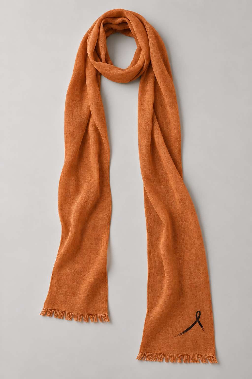 1OVER Ribbon Skinny Scarf — Burnt Orange