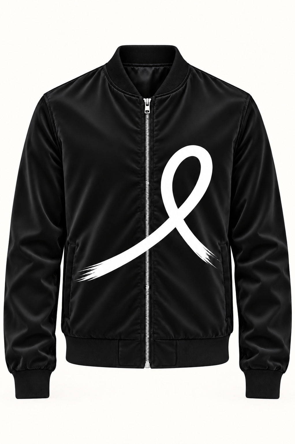1OVER Ribbon Bomber Jacket — Black