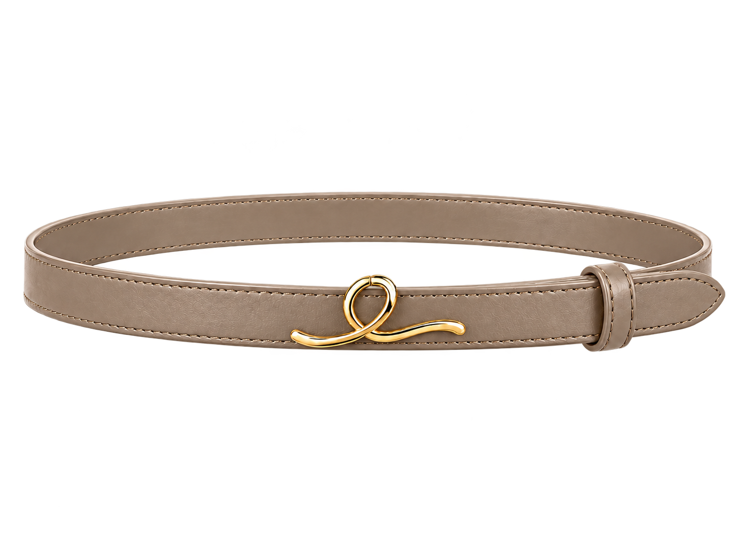 1OVER Ribbon Belt — Taupe & Gold