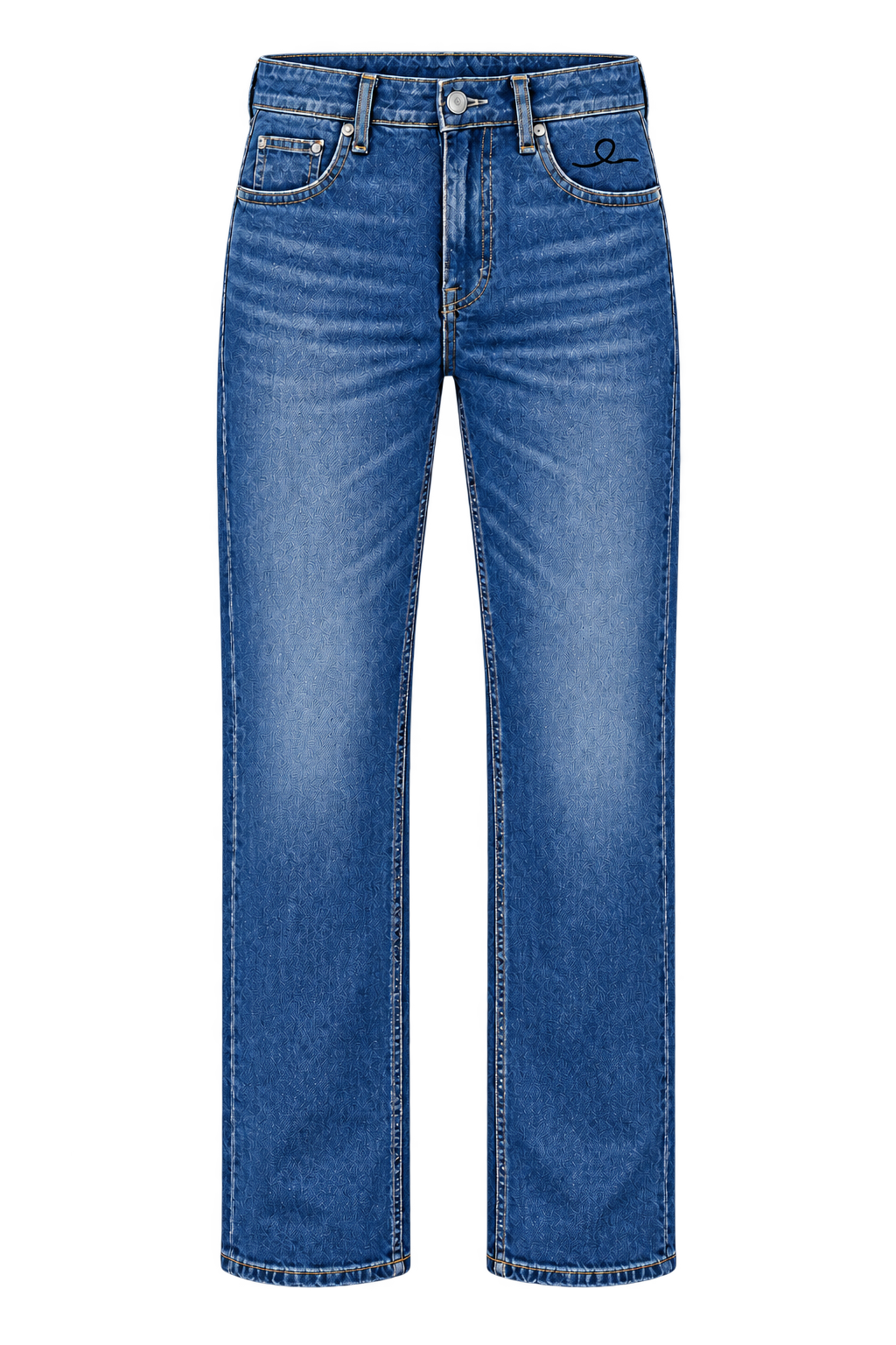 1OVER Ribbon Straight Jeans — Classic Blue