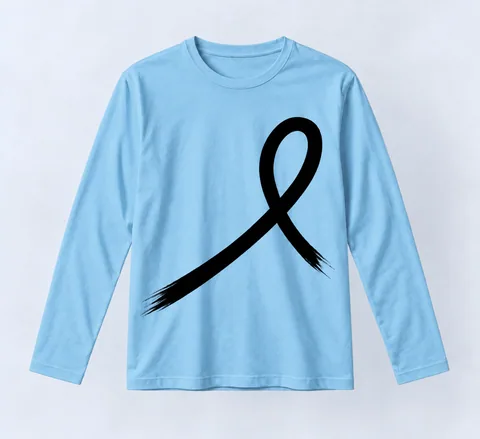 1OVER Ribbon Long Sleeve Tee — Sky Blue