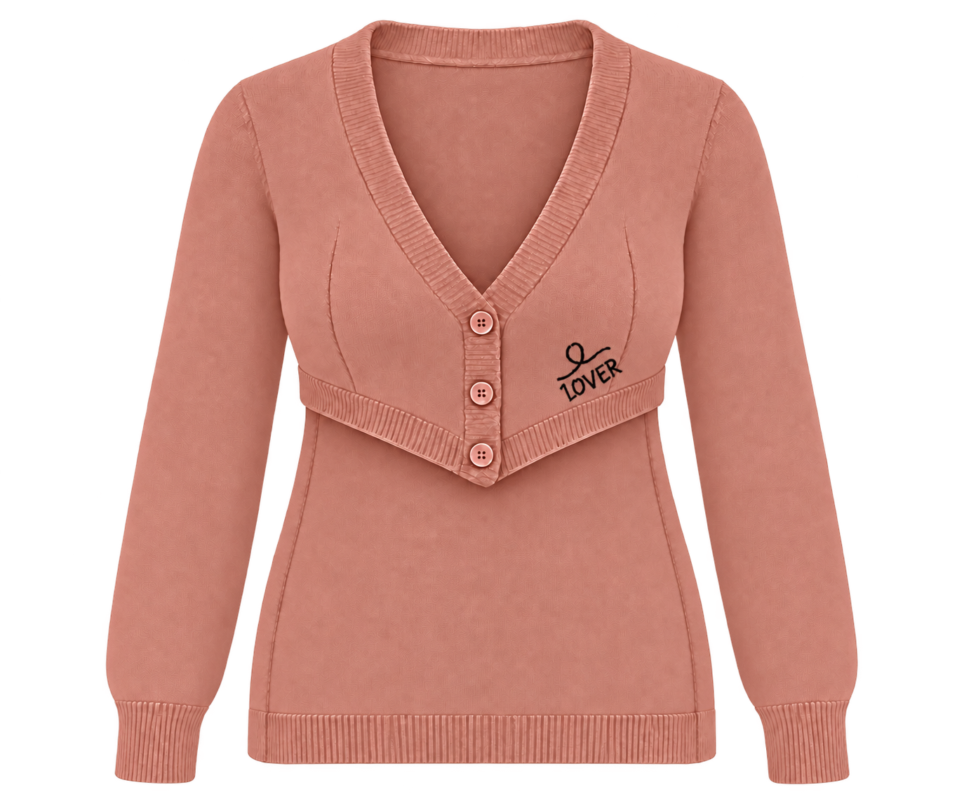 1OVER Longback Cardigan Bra — Coral