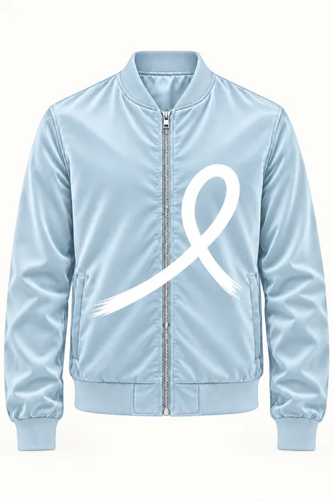 1OVER Ribbon Bomber Jacket — Ice Blue