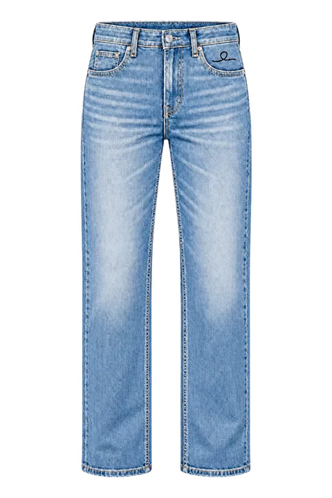 1OVER Ribbon Straight Jeans — Light Wash