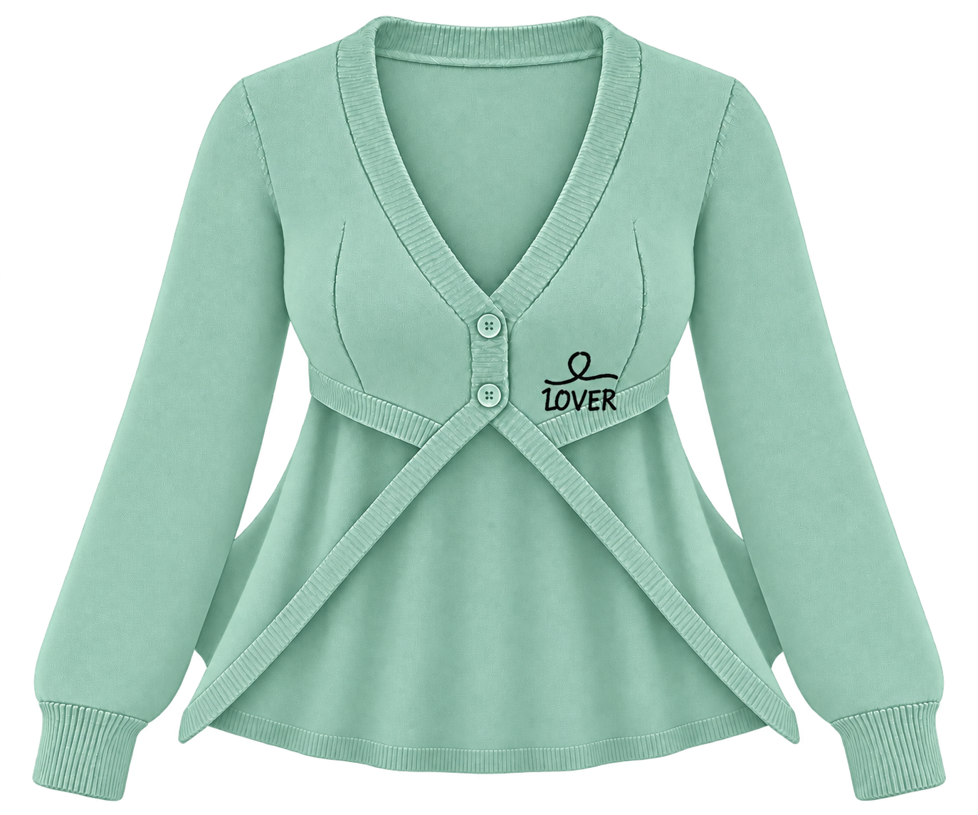 1OVER Longback Cape Knit Cardigan — Mint