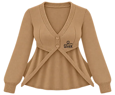1OVER Longback Cape Knit Cardigan — Camel