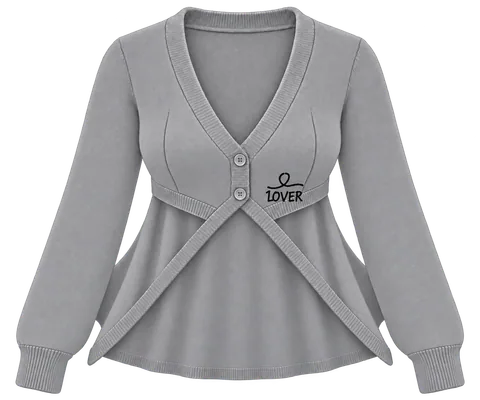 1OVER Longback Cape Knit Cardigan — Dove Gray