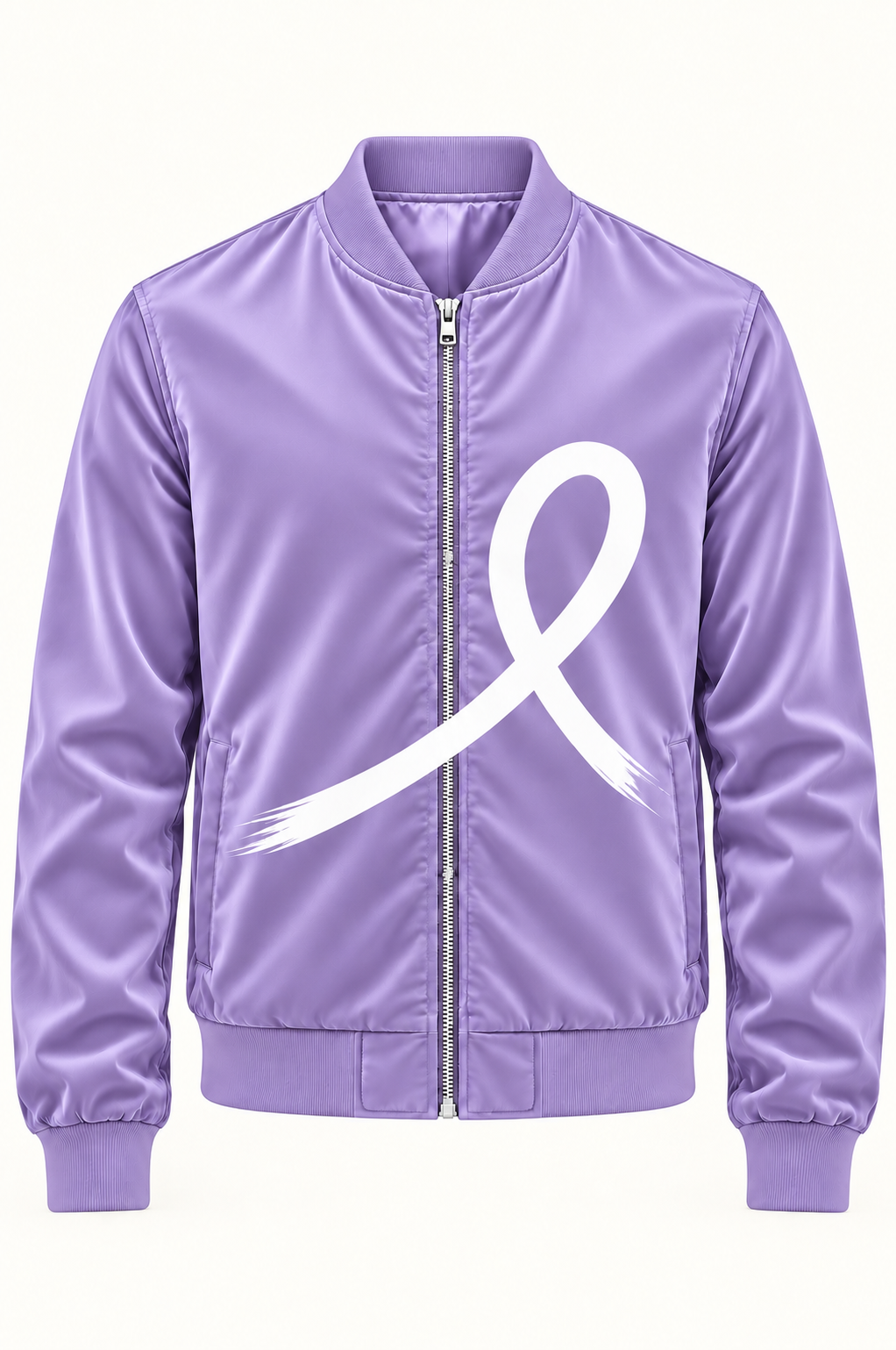 1OVER Ribbon Bomber Jacket — Lavender