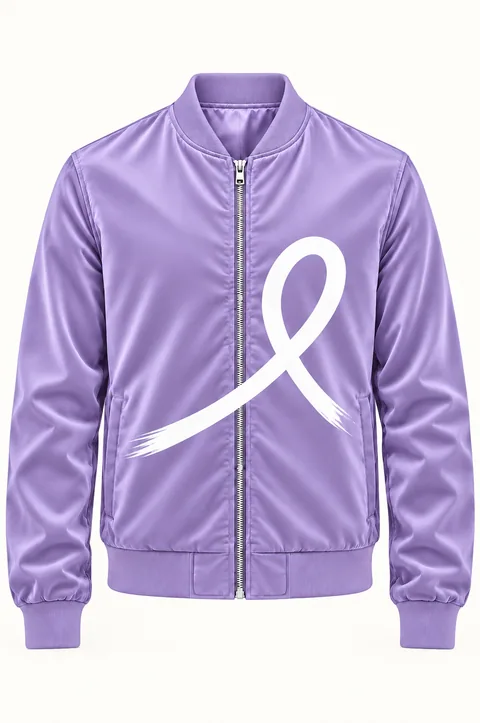 1OVER Ribbon Bomber Jacket — Lavender