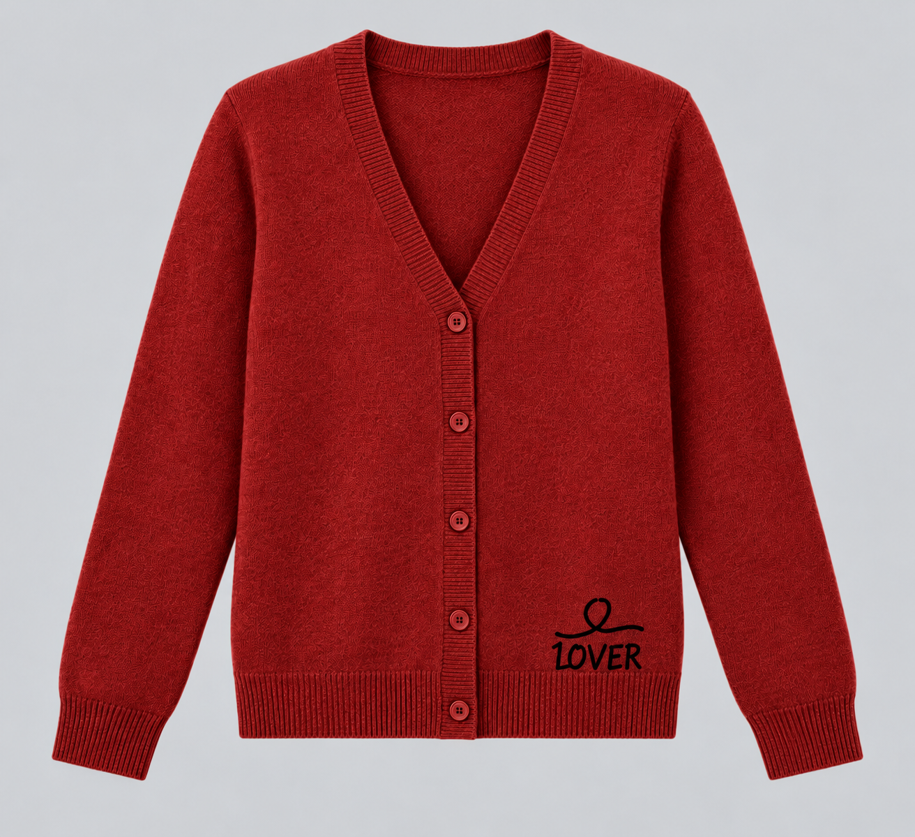1OVER V-Neck Cardigan — Brick