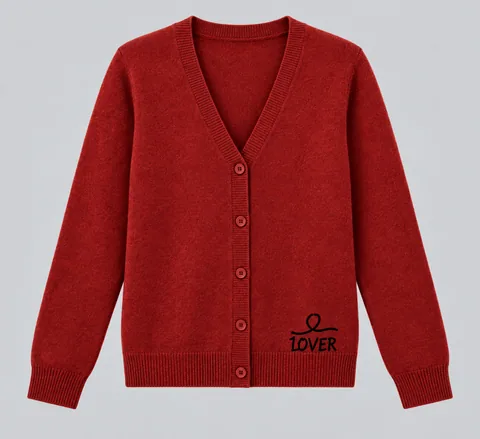 1OVER V-Neck Cardigan — Brick