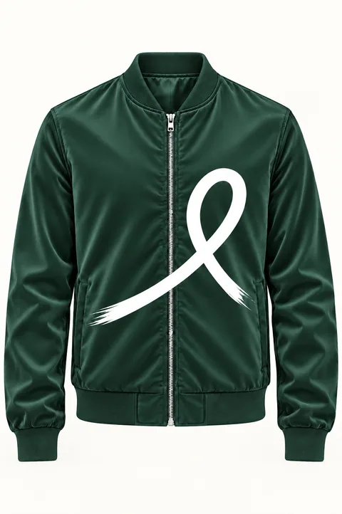 1OVER Ribbon Bomber Jacket — Forest