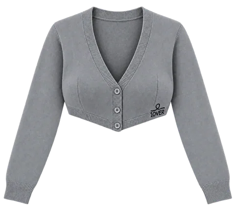 1OVER Cardigan Bra Top — Dove Gray