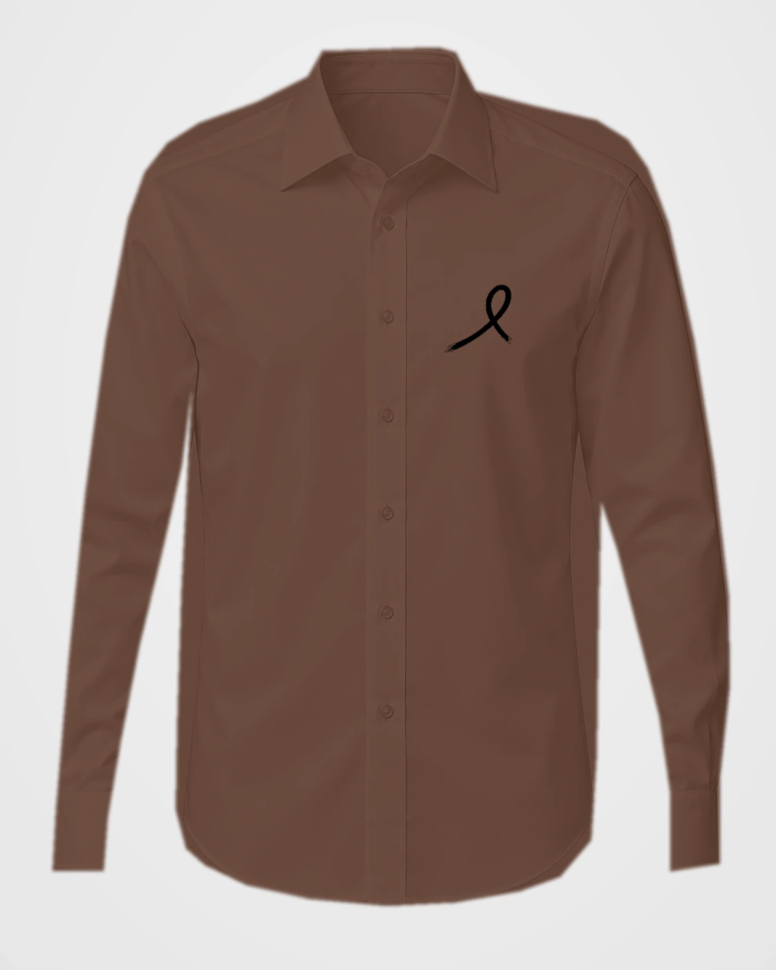1OVER Ribbon Chest Dress Shirt — Brown