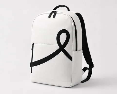 1OVER Ribbon Path Backpack — White