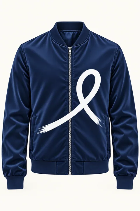 1OVER Ribbon Bomber Jacket — Deep Navy