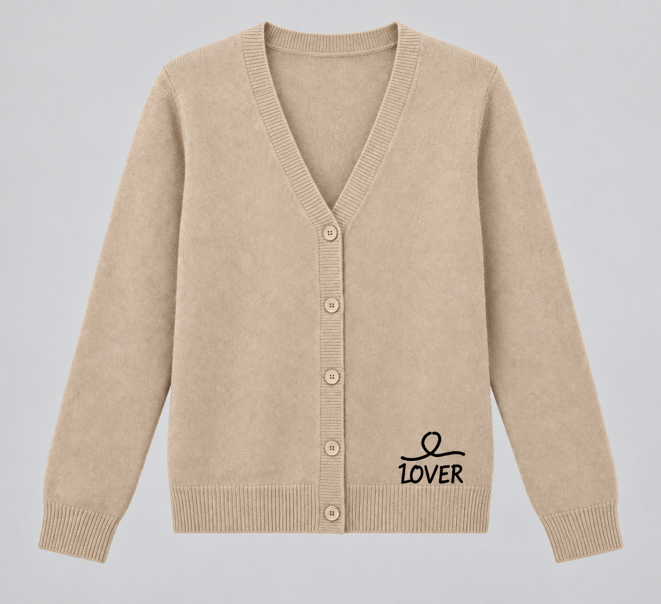 1OVER V-Neck Cardigan — Sand