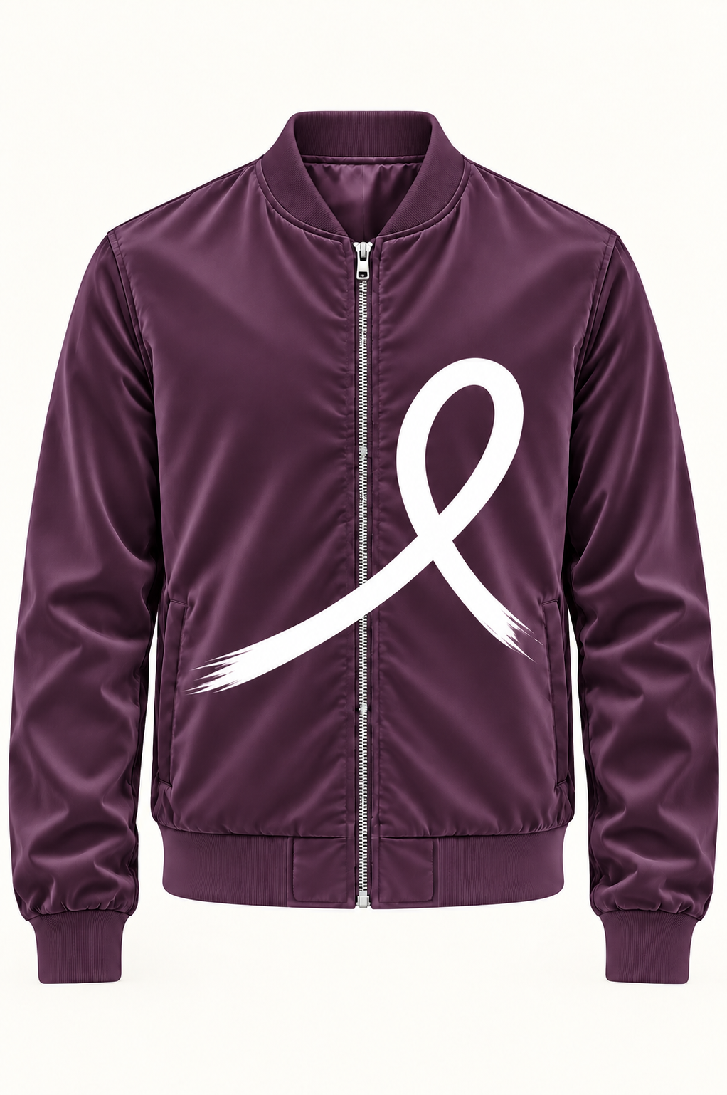 1OVER Ribbon Bomber Jacket — Plum