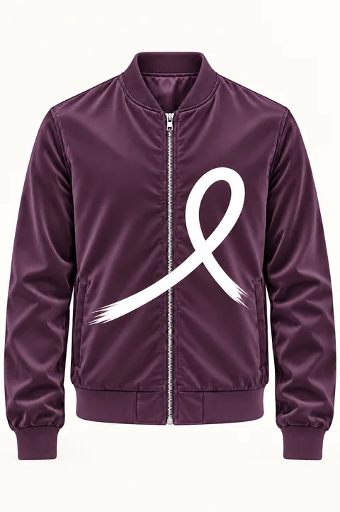 1OVER Ribbon Bomber Jacket — Plum