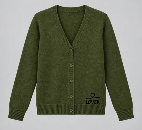 1OVER V-Neck Cardigan — Olive