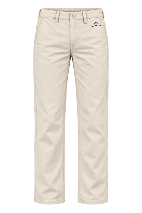 1OVER Ribbon Cotton Chinos — Ivory
