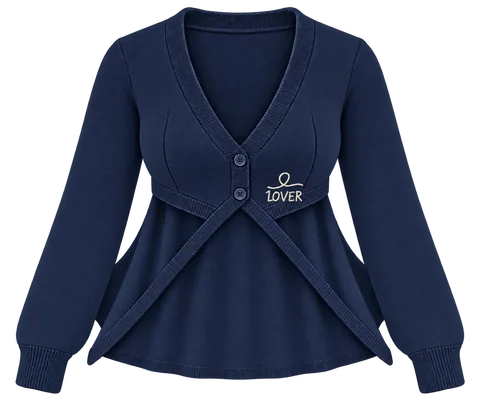 1OVER Longback Cape Knit Cardigan — Midnight Navy