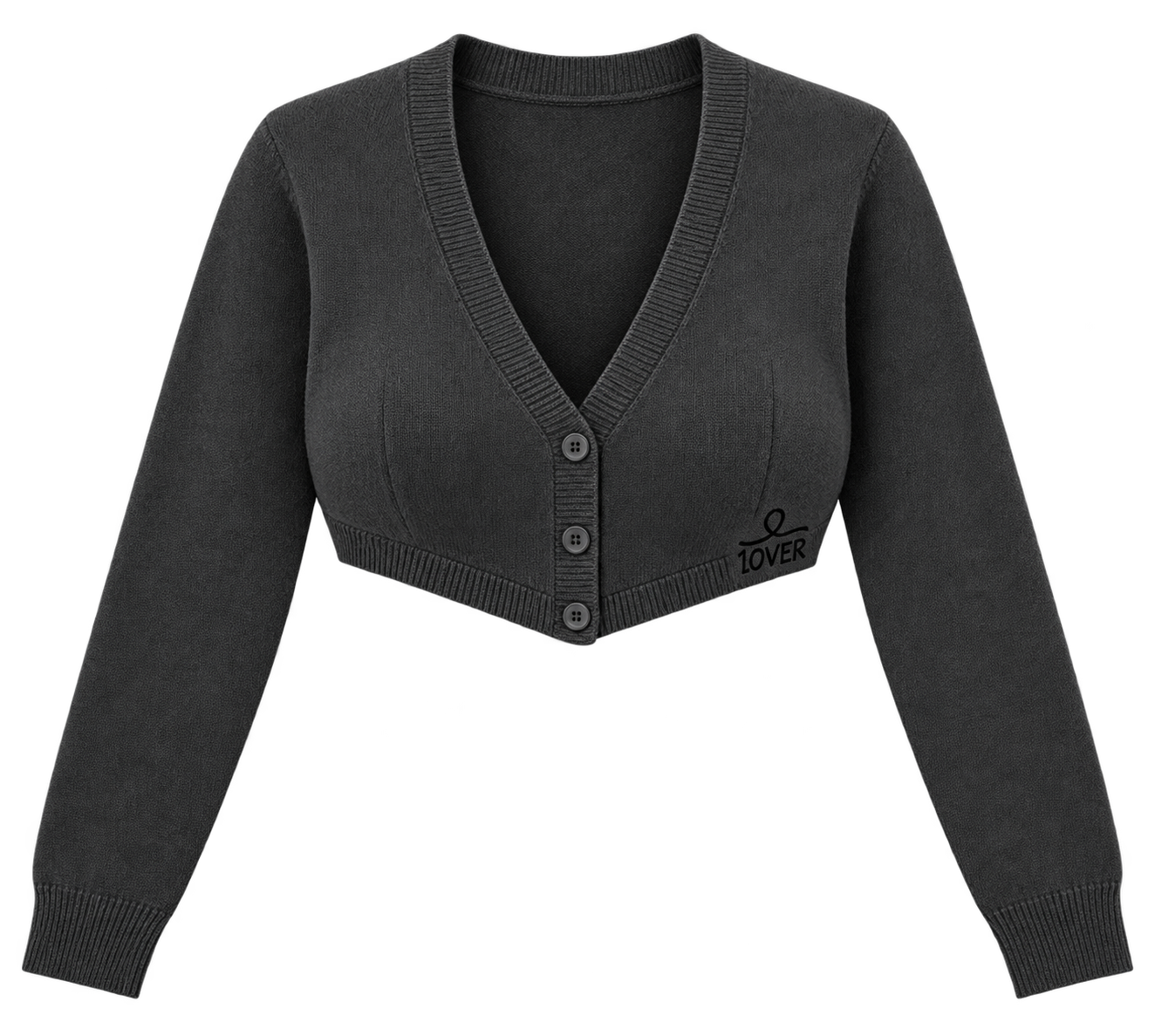 1OVER Cardigan Bra Top — Charcoal
