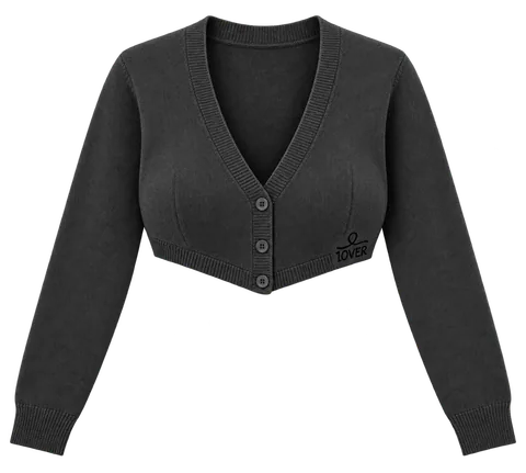 1OVER Cardigan Bra Top — Charcoal