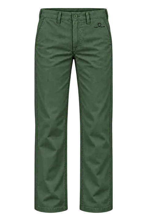 1OVER Ribbon Cotton Chinos — Pine Green