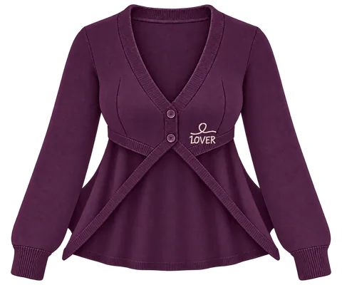 1OVER Longback Cape Knit Cardigan — Plum