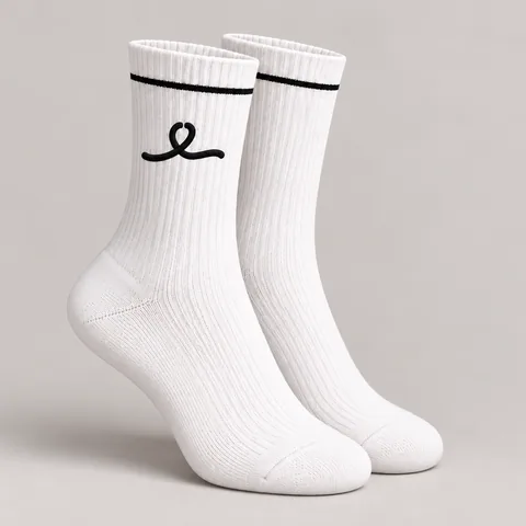 1OVER Women's Ribbon Crew Socks — White