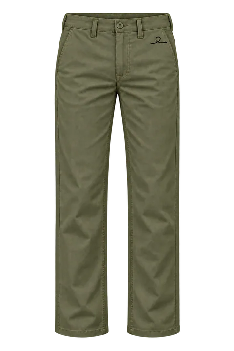 1OVER Ribbon Cotton Chinos — Olive