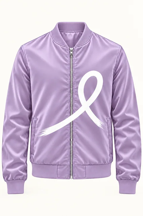 1OVER Ribbon Bomber Jacket — Lilac