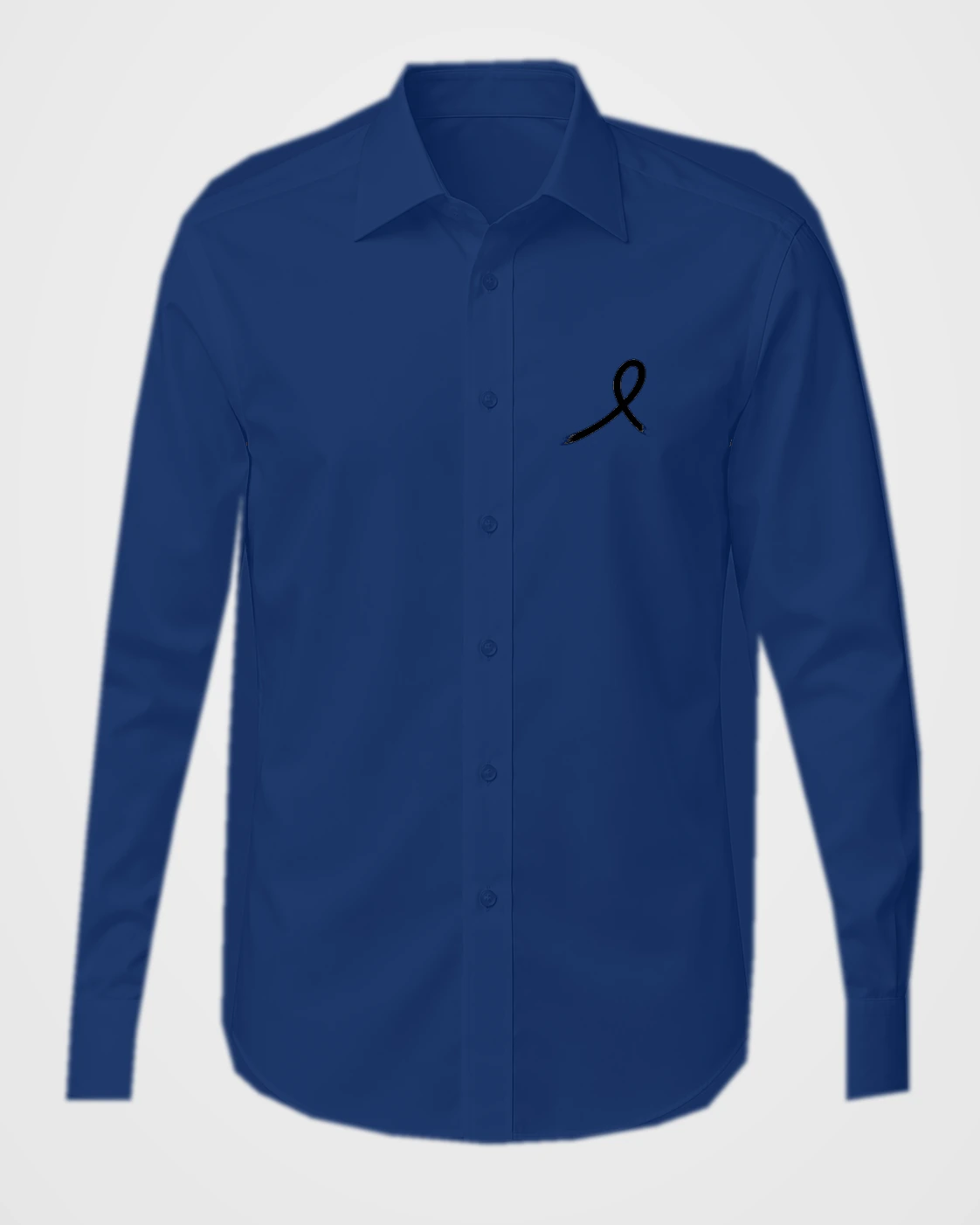1OVER Ribbon Chest Dress Shirt — Navy