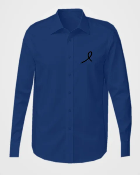 1OVER Ribbon Chest Dress Shirt — Navy
