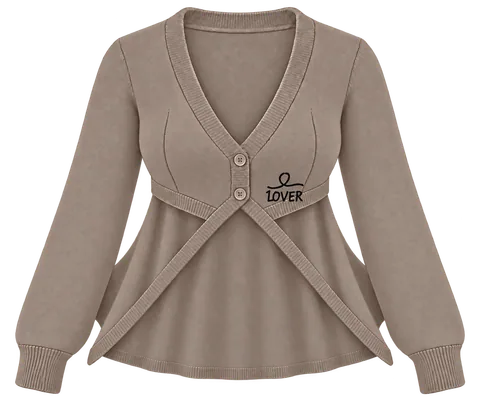 1OVER Longback Cape Knit Cardigan — Mushroom