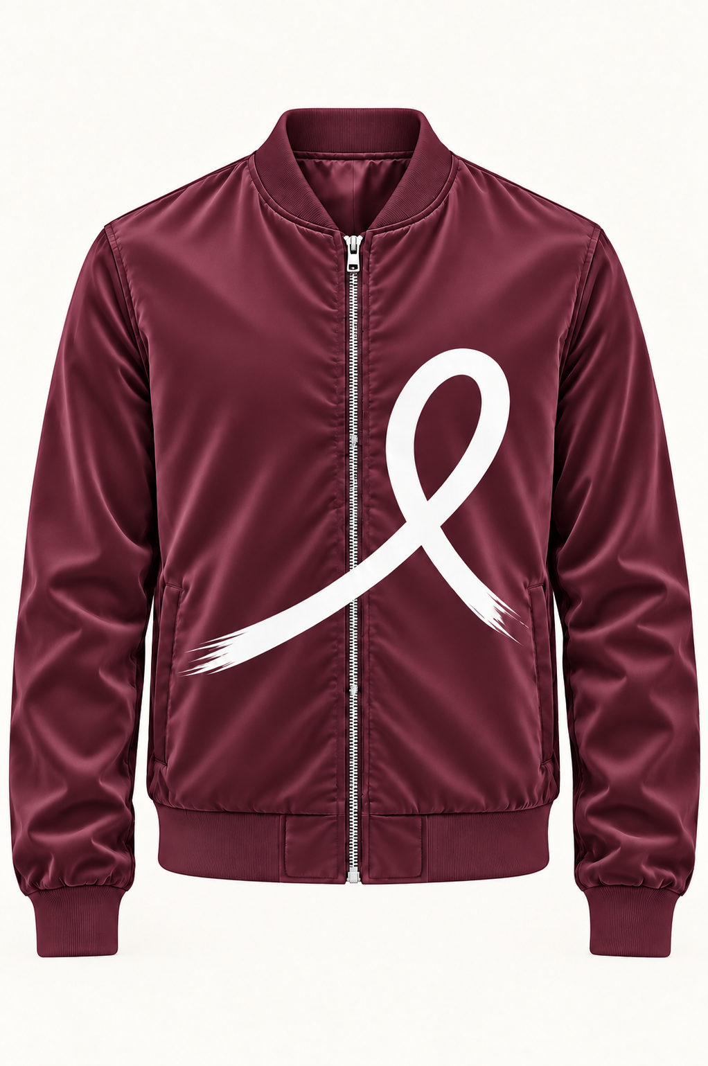 1OVER Ribbon Bomber Jacket — Wine