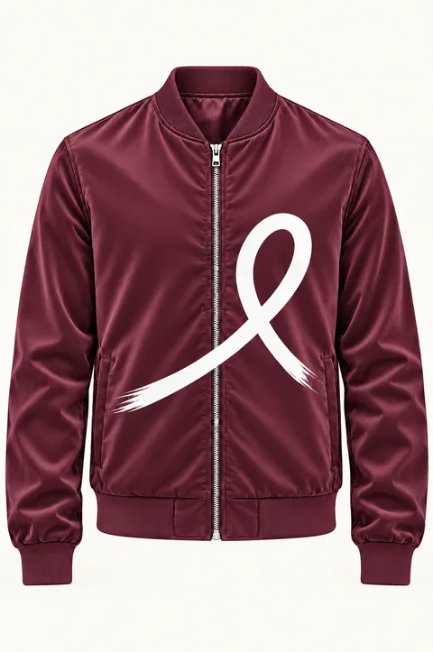 1OVER Ribbon Bomber Jacket — Wine