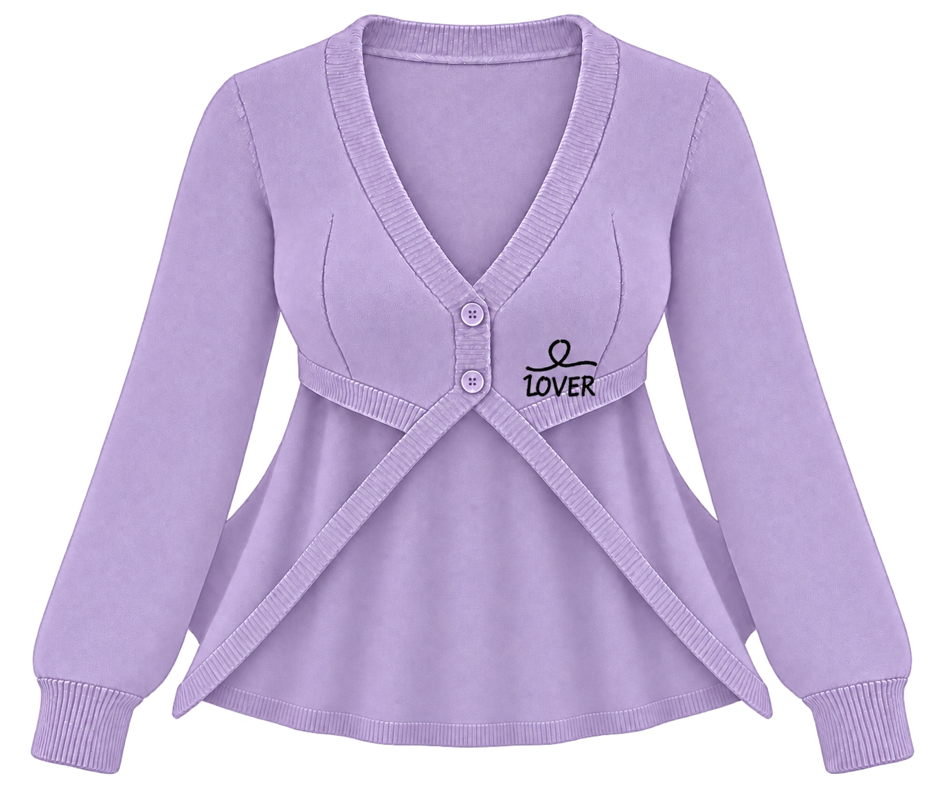 1OVER Longback Cape Knit Cardigan — Lilac