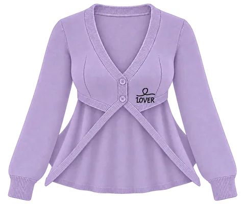 1OVER Longback Cape Knit Cardigan — Lilac