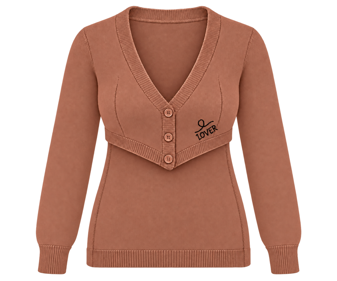1OVER Longback Cardigan Bra — Terracotta