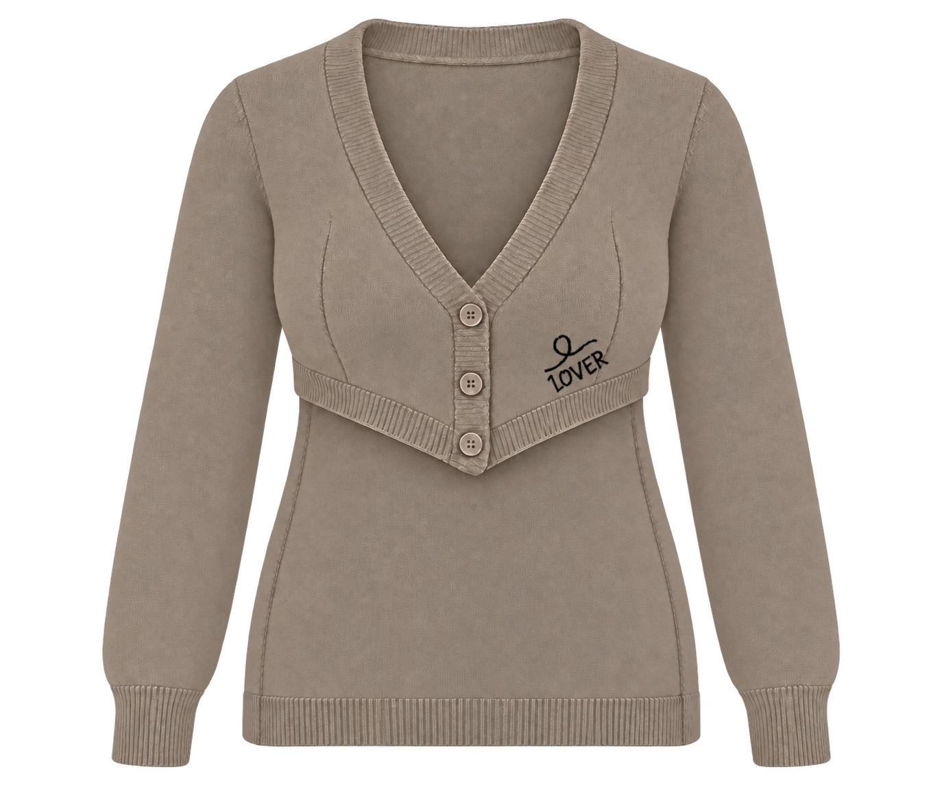 1OVER Longback Cardigan Bra — Taupe