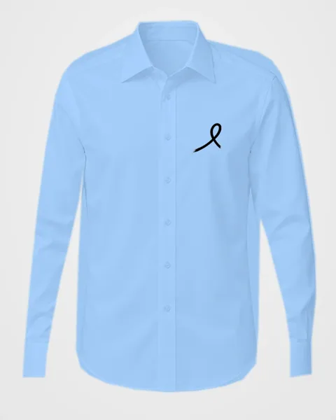 1OVER Ribbon Chest Dress Shirt — Sky Blue